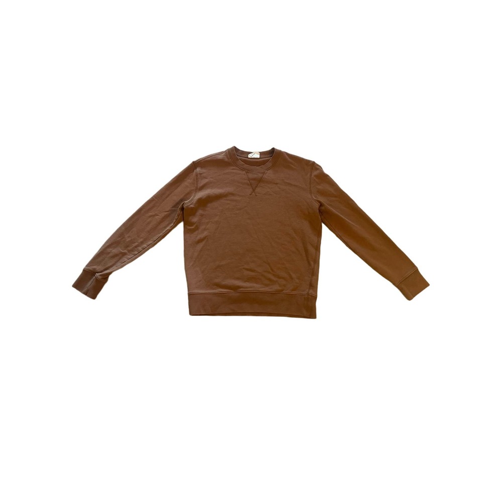 Men S Marks & Spencer M&S Crewneck Crew Sweatshirt Rust Brown Cotton Pullover
